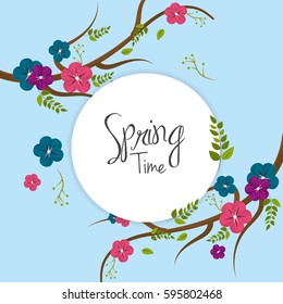 beautiful spring tree icon