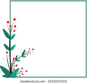 Quadro Quadrado Bonito Com Decoração De Folha E Flor