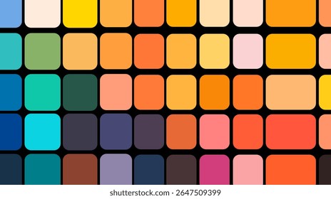 Beautiful square shape design concept of color palette isolated on black background - vector illustration