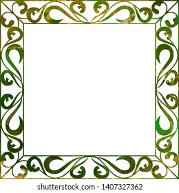 Beautiful square silhouette frame with mosaic triangular texture