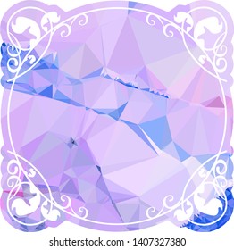 Beautiful square silhouette frame with mosaic triangular texture