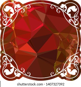 Beautiful square silhouette frame with mosaic triangular texture