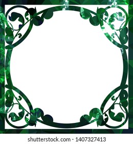 Beautiful square silhouette frame with mosaic triangular texture