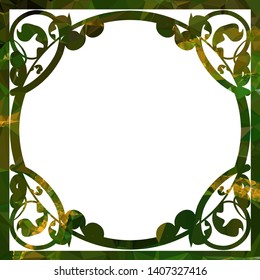 Beautiful square silhouette frame with mosaic triangular texture