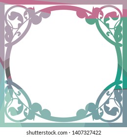Beautiful square silhouette frame with mosaic triangular texture