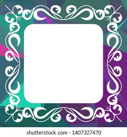 Beautiful square silhouette frame with mosaic triangular texture