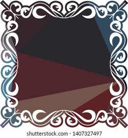 Beautiful square silhouette frame with mosaic triangular texture