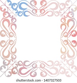 Beautiful square silhouette frame with mosaic triangular texture