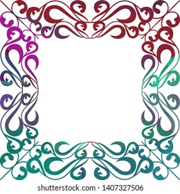 Beautiful square silhouette frame with mosaic triangular texture