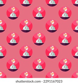Beautiful square tile with an enthralling food portrait. Seamless pattern with dislike on persian indigo background. Design for a Valentine's Day card.
