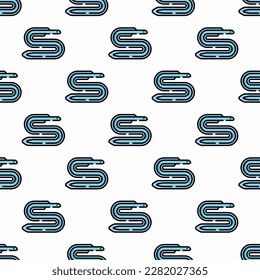 Beautiful square tile featuring a jubilant animal design. Seamless pattern with eel on persian red background. Design for a greeting card featuring an animal.