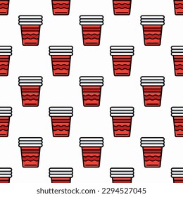 Beautiful square tile featuring a jubilant food design. Seamless pattern with cups on white smoke background. Design for a lightweight wrap for wraps.