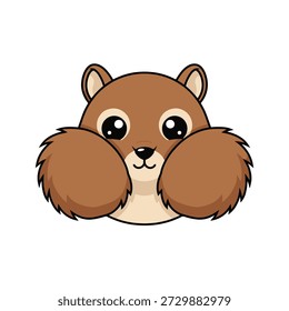 Un hermoso diseño de Vector de ilustración de cara de ardilla