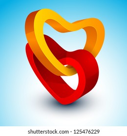 Beautiful St. Valentine's Day background, gift or greeting card with colorful paper heart on grey, 3D love concept. EPS 10.