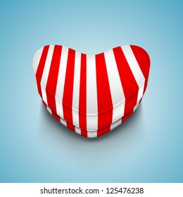 Beautiful St. Valentine's Day background with heart shape gift box on blue background EPS 10.