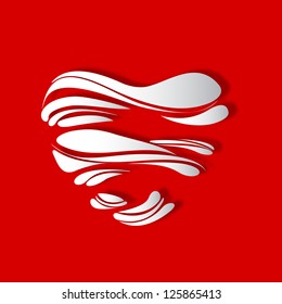 Beautiful St. Valentine's Day background, gift or greeting card with creative heart design on red background. EPS 10.