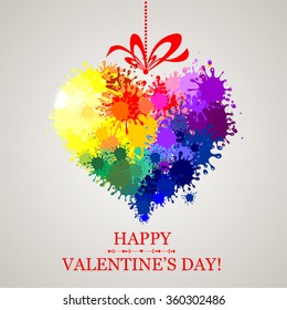 Beautiful St. Valentine's Day background. Celebration  background with heart and place for your text. Vector illustration