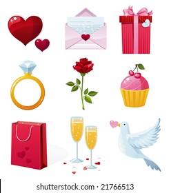 Beautiful St. Valentine's Day icons