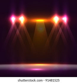 beautiful stage lighting. Vector illustration