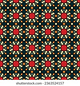 Beautiful stained glass geometric figures seamless pattern
