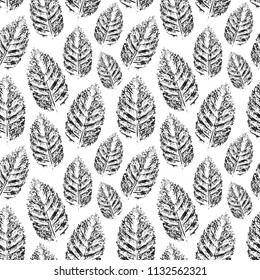 Beautiful Stamp of Leaf Pattern. Seamless.