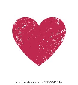 Beautiful Stamped Heart. Vector