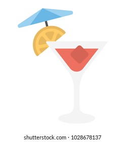 
A beautiful stand glass with cold drink , flat icon
