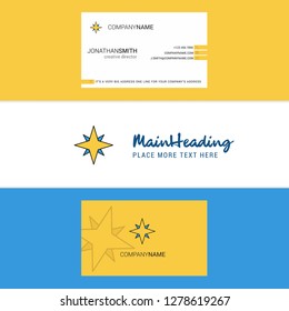 Beautiful Star Logo and business card. vertical Design Vector