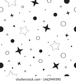 Beautiful Star Pattern Black and White. EPS10 Vector.