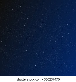 A beautiful starry sky with blue nebula - vector