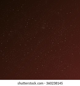 A beautiful starry sky with red nebula - vector