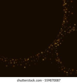 Beautiful starry snow. Abstract crescents with beautiful starry snow on black background. Vector illustration.