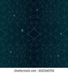 Beautiful starry vector illustration with abstract cosmic seamless pattern on the dark background
