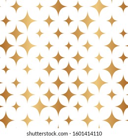 Beautiful stars background. Gold glitter sparkle. Golden stars seamless pattern. Delicate gold texture foil. Elegant glitterer star design for wallpaper, wrapping paper, gift wrapper, interior, prints