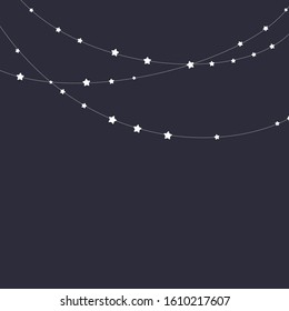 Beautiful stars hanging on a rope vector