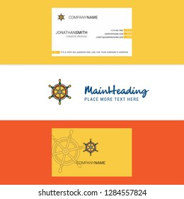 Beautiful Steering  Logo and business card. vertical Design Vector