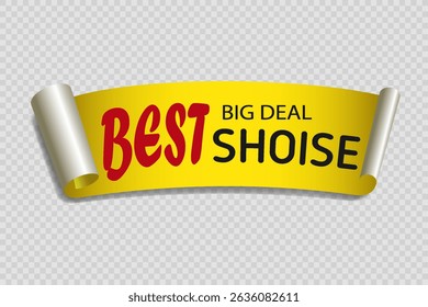 Beautiful sticker with a discount offer. On a transparent background.