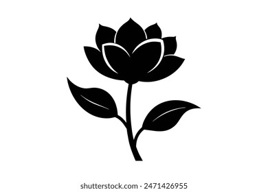  Beautiful stock flower through a captivating black-colored vector art illustration, showcasing its elegant silhouette with artistic finesse