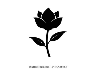  Beautiful stock flower through a captivating black-colored vector art illustration, showcasing its elegant silhouette with artistic finesse