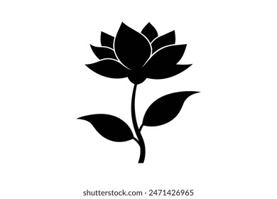  Beautiful stock flower through a captivating black-colored vector art illustration, showcasing its elegant silhouette with artistic finesse