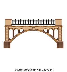 A beautiful stone or brick bridge. Vector illustration can be used in newsletter, brochures, postcards, banner