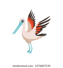 Beautiful stork bird vector Illustration on a white background