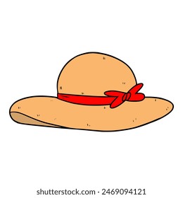 beautiful straw hat illustration isolated vector