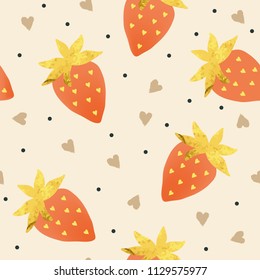 Beautiful strawberries pattern. EPS 10.