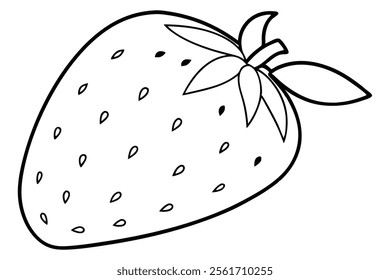 A beautiful strawberry line art design.