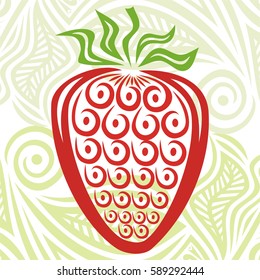 Beautiful strawberry. Vector illustration.