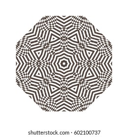 Beautiful strict mathematical circular pattern of traditional motifs and oriental ornaments. Vintage decorative elements. Mandala. Round ornament background.