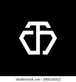 hermoso y fuerte vector de letras de CTN con estampado hexagonal