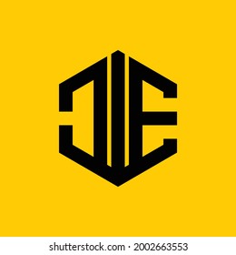 beautiful and strong hexagon patterned JIE letter vector