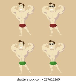 Beautiful  strong man. Beach